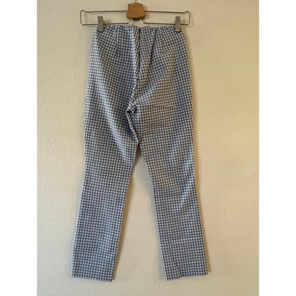 Rag & Bone Simone Crop Pants Size 0 Blue White Gingham Check High-Rise Stretch - Picture 3 of 9